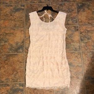 💕SALE🌸Soft Pink tiered lace sleeveless dress